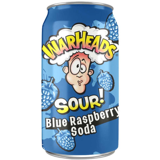 Warheads Sour Blue Raspberry Soda (340ml) 12-Pack