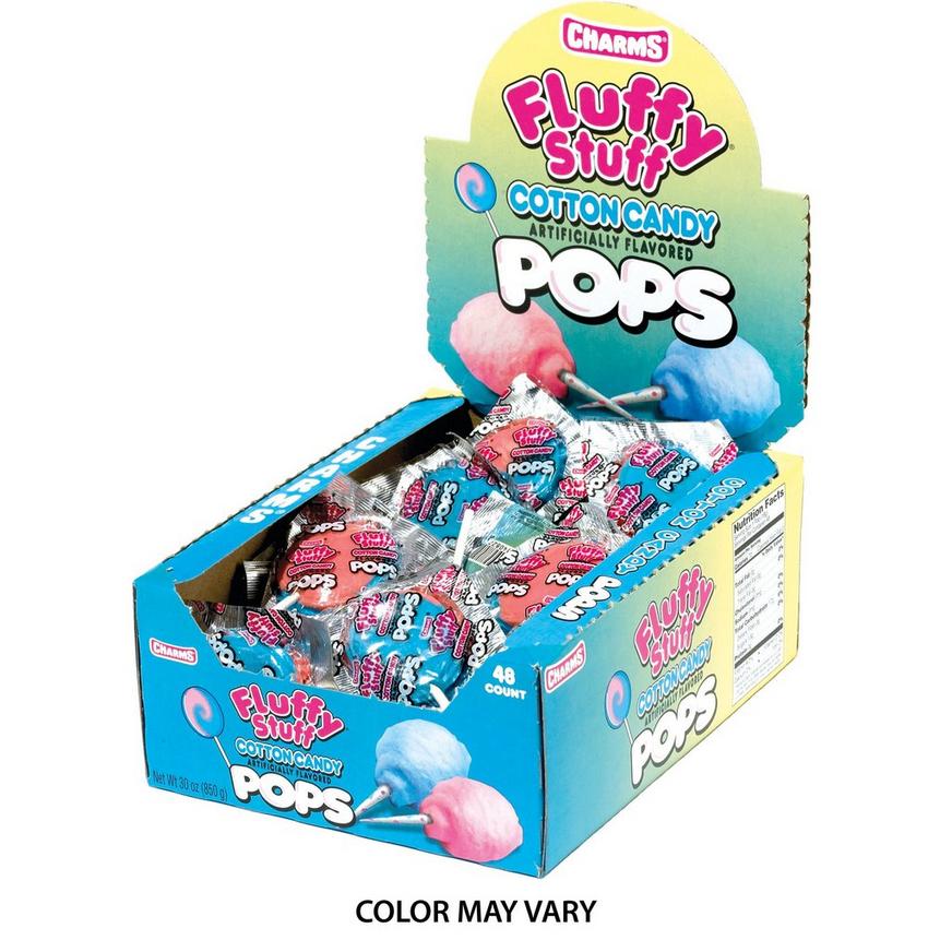 Charms Cotton Candy Fluffy Stuff Lollipops (18g)(48ct)