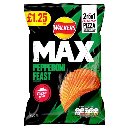 Lay's Walkers Max Pepperoni Feast Flavor by Pizza Hut (30g) (Uk) 6-Pack
