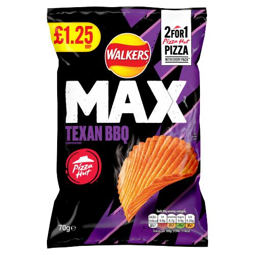 Lay's Walkers Max Texas BBQ Flavor by Pizza Hut (30g) (Uk) 6-Pack