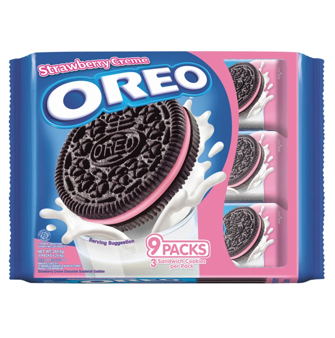 Oreo Strawberry Creme Chocolate Sandwich Cookies (3ct x9 per pack) 3-Pack