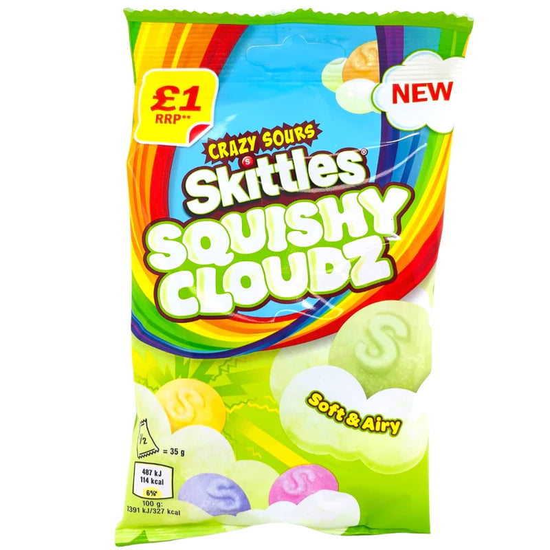 Skittles Crazy Sours Squishy Cloudz (70g) 6-Pack