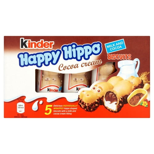 Kinder Happy Hippos Biscuits Cocoa (103.5g) (5ct) 10-Pack