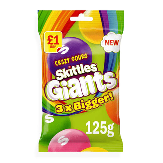 Skittles Giants Crazy Sours (125g) (UK) 6-Pack