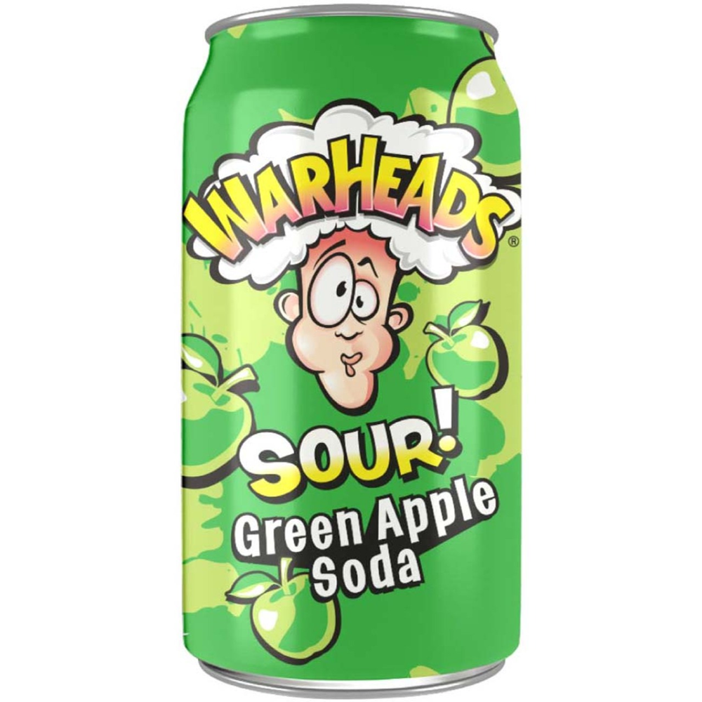 Warheads Sour Green Apple Soda (340ml) 12-Pack
